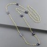 Collana A Nodo Orafo Dorato Con Peridoto E Iolite Sassi