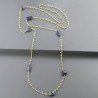 Collana A Nodo Orafo Dorato Con Peridoto E Iolite Sassi