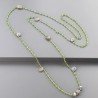 Collana A Nodo Orafo Rosato Con Cristallo Verde E Labradorite