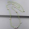 Collana A Nodo Orafo Rosato Con Cristallo Verde E Labradorite
