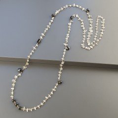 Collana A Nodo Orafo Dorato Con Cristallo Di Rocca,Spinello Nero Quarzo è Onice