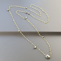 Collana A Nodo Orafo Dorato Con Peridoto E Pirite Naturale