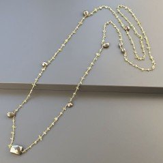 Collana A Nodo Orafo Dorato Con Peridoto E Pirite Naturale