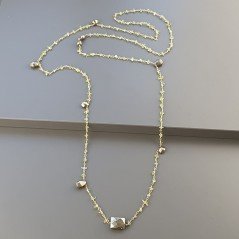 Collana A Nodo Orafo Dorato Con Peridoto E Pirite Naturale Collana A Nodo Orafo Dorato Con Peridoto E Pirite Naturale