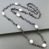 Collana A Nodo Orafo Rosato Con Onice Nera E Labradorite Bianca