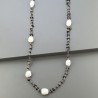 Collana A Nodo Orafo Rosato Con Onice Nera E Labradorite Bianca