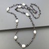 Collana A Nodo Orafo Rosato Con Onice Nera E Labradorite Bianca