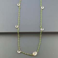 Collana A Nodo Orafo Rosato Con Cristallo Verde E Quarzo Limone Idrotermale Collana A Nodo Orafo Rosato Con Cristallo Verde E Quarzo Limone Idrotermale