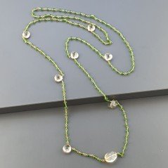 Collana A Nodo Orafo Rosato Con Cristallo Verde E Quarzo Limone Idrotermale Collana A Nodo Orafo Rosato Con Cristallo Verde E Quarzo Limone Idrotermale