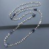 Collana A Nodo Orafo Rosato Con Labradorite Bianca E Iolite Naturale