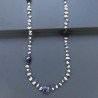 Collana A Nodo Orafo Rosato Con Labradorite Bianca E Iolite Naturale