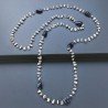 Collana A Nodo Orafo Rosato Con Labradorite Bianca E Iolite Naturale