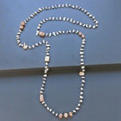 Collana A Nodo Orafo Brunito Con Pietra Di Luna (Adularia) Con Pietra Di Luna Beige