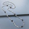 Collana A Nodo Orafo Brunito Con Pietra Di Luna (Adularia) Con Granato Naturale
