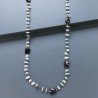 Collana A Nodo Orafo Brunito Con Pietra Di Luna (Adularia) Con Granato Naturale