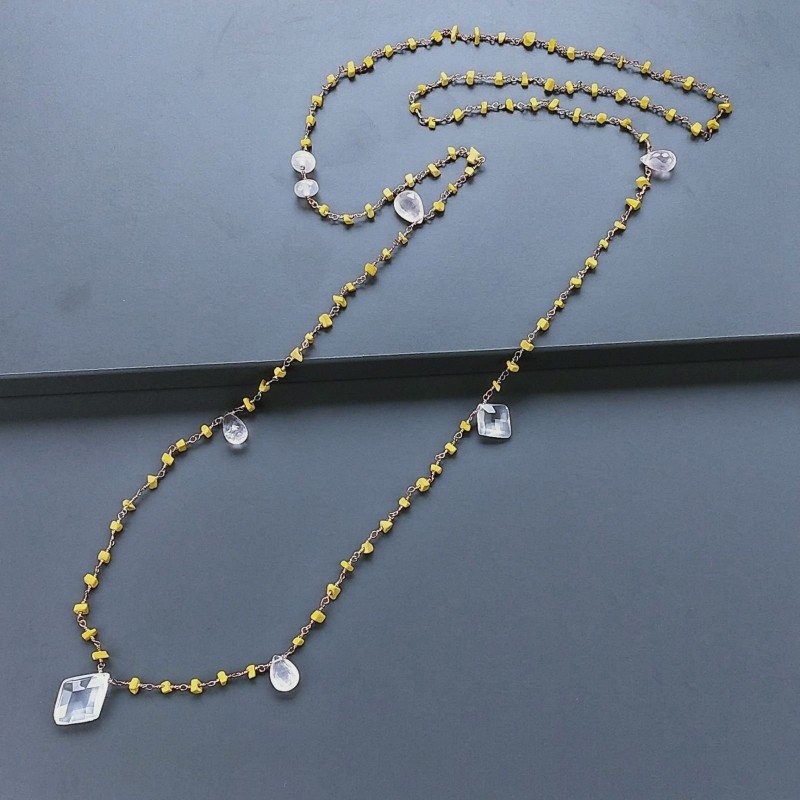 Collana A Nodo Orafo Rosato Con Agata Gialla Quarzo Rosa E Giada Collana A Nodo Orafo Rosato Con Agata Gialla Quarzo Rosa E Giada