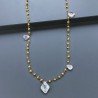 Collana A Nodo Orafo Rosato Con Agata Gialla Quarzo Rosa E Giada