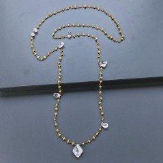 Collana A Nodo Orafo Rosato Con Agata Gialla Quarzo Rosa E Giada Collana A Nodo Orafo Rosato Con Agata Gialla Quarzo Rosa E Giada