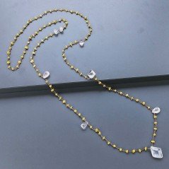 Collana A Nodo Orafo Rosato Con Agata Gialla Quarzo Rosa E Giada Collana A Nodo Orafo Rosato Con Agata Gialla Quarzo Rosa E Giada