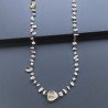 Collana A Nodo Orafo Rosato Con Pietra Di Luna (Adularia) E Quarzo Citrino