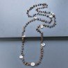 Collana A Nodo Orafo Rosato Con Occhio Di Tigre E Quarzo Rosa