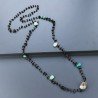 Collana A Nodo Orafo Rosato Con Onice Nera E Crisoprasio