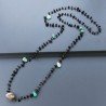 Collana A Nodo Orafo Rosato Con Onice Nera E Crisoprasio