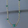 Collana A Nodo Orafo Rosato Con Agata Gialla E Onice Verde