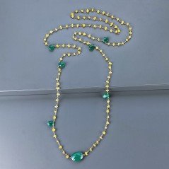 Collana A Nodo Orafo Rosato Con Agata Gialla E Onice Verde Collana A Nodo Orafo Rosato Con Agata Gialla E Onice Verde