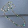 Collana A Nodo Orafo Rosato Con Agata Gialla E Onice Verde