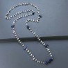 Collana A Nodo Orafo Brunito Con Pietra Di Luna (Adularia) Con Lapis Lazuli