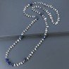Collana A Nodo Orafo Brunito Con Pietra Di Luna (Adularia) Con Lapis Lazuli