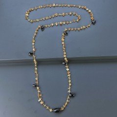 Collana A Nodo Orafo Dorato Con Quarzo Citrino E Quarzo Fume
