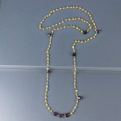 Collana A Nodo Orafo Rosato Con Agata Gialla E Granato Collana A Nodo Orafo Rosato Con Agata Gialla E Granato