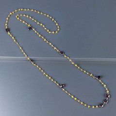 Collana A Nodo Orafo Rosato Con Agata Gialla E Granato Collana A Nodo Orafo Rosato Con Agata Gialla E Granato