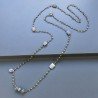 Collana A Nodo Orafo Brunito Con Peridoto E Pietra Di Luna Grigia