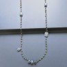 Collana A Nodo Orafo Brunito Con Peridoto E Pietra Di Luna Grigia