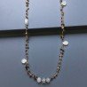 Collana A Nodo Orafo Dorato Con Occhio Di Tigre E Pietra Di Luna (Adularia)