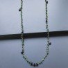 Collana A Nodo Orafo Dorato Con Avventurina Verde,Spinello Nero E Onice Nera