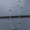 Collana A Nodo Orafo Dorato Con Pietra Di Luna (Adularia),Onice Verde E Giada