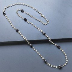 Collana A Nodo Orafo Dorato Con Pietra Di Luna (Adularia) E Granato
