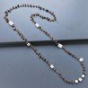 Collana A Nodo Orafo Rosato Con Occhio Di Tigre E Labradorite Bianca