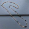 Collana A Nodo Orafo Rosato Con Quarzo Citrino,Spinello Nero E Onice Nera