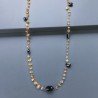 Collana A Nodo Orafo Rosato Con Quarzo Citrino,Spinello Nero E Onice Nera