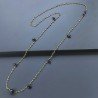Collana A Nodo Orafo Dorato Con Peridoto E Quarzo Fume