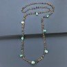 Collana A Nodo Orafo Dorato Con Occhio Di Tigre E Crisoprasio