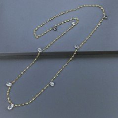 Collana A Nodo Orafo Dorato Con Peridoto E Quarzo Rutillato Nero