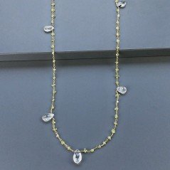 Collana A Nodo Orafo Dorato Con Peridoto E Quarzo Rutillato Nero