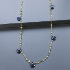 Collana A Nodo Orafo Dorato Con Peridoto E Lapis Lazuli Collana A Nodo Orafo Dorato Con Peridoto E Lapis Lazuli