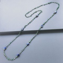 Collana A Nodo Orafo Brunito Con Avventurina Verde E Sodalite